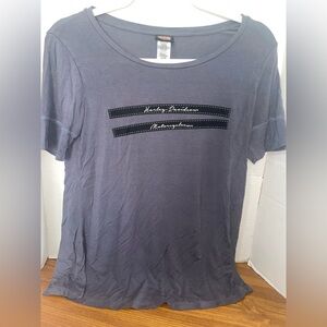 Ladies Harley Davidson Made in USA Short Sleeve T-shirt Medium Rayon Spandex Mix